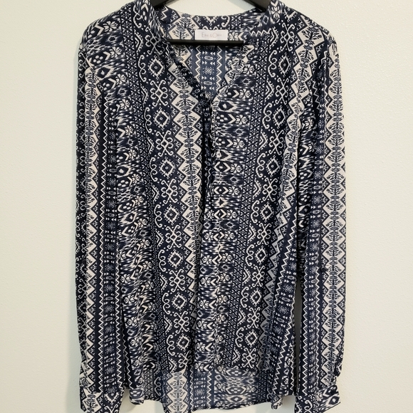 Anthropology M semi sheer print blouse - Picture 4 of 9